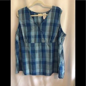 Announcements Blue Plaid Maternity Top Size XL